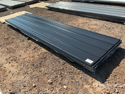 Quantity of (100) 12 ft x 3 ft Black Metal Roof Panels (Unused)