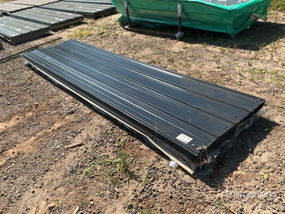 Quantity of (100) 12 ft x 3 ft Black Metal Roof Panels (Unused)
