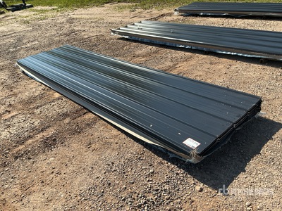 Quantity of (100) 12 ft x 3 ft Black Metal Roof Panels (Unused)