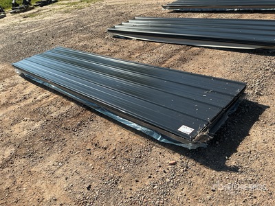 Quantity of (100) 12 ft x 3 ft Black Metal Roof Panels (Unused)