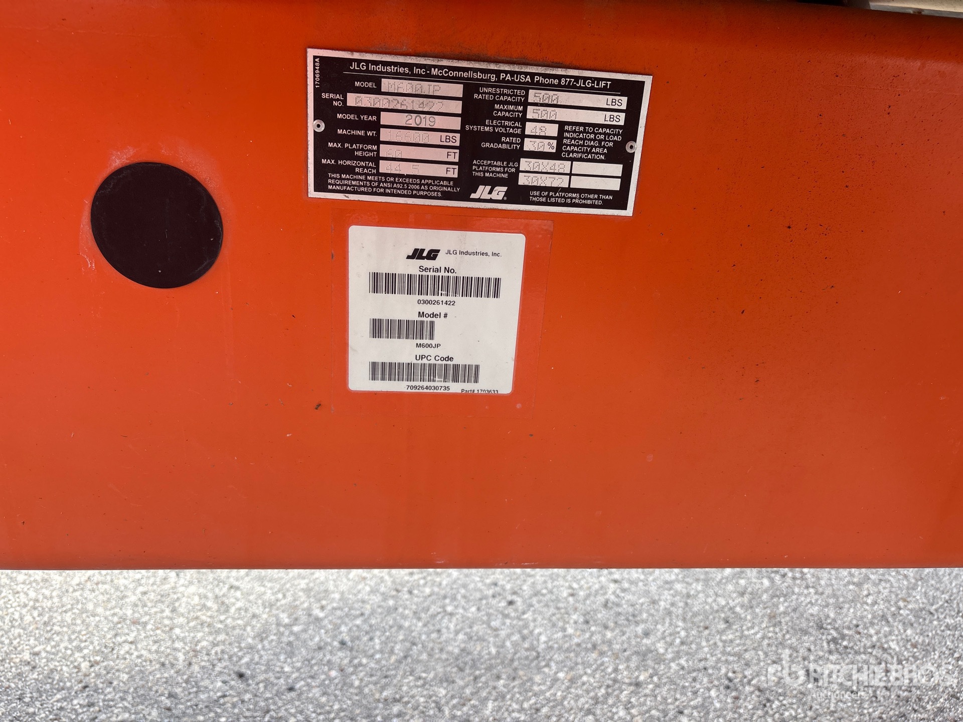 2019 JLG M600JP 2WD Diesel Articulating Boom Lift