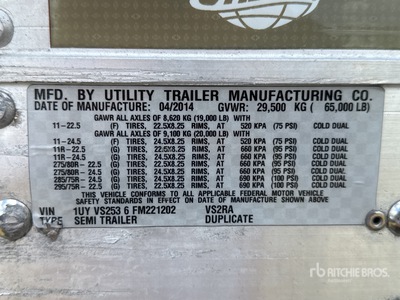 2015 Utility 53 ft x 102 in T/A Remolque refrigerado