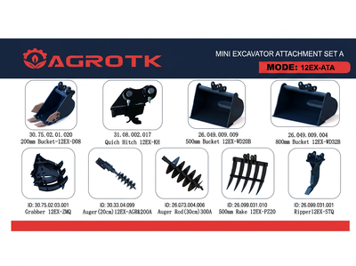 Quantity of (9) 2026 AGT 12EX-ATA Mini Excavator Attachments Varios, accesorio para excavadora (Unused)