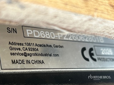 2026 AGT PD680-PZ Skid Steer Post Driver (Unused)