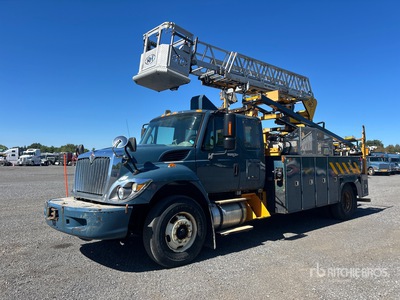 2012 RH RH44T 38 ft on 2010 International 7400 4x2 Extended Cab Cable Placer Bucket Truck