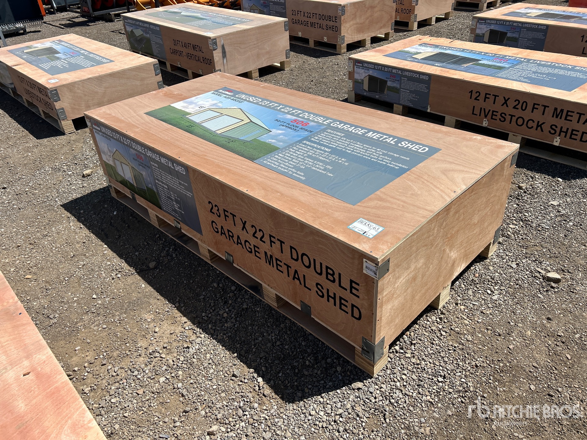 AGR MS2322 23 ft x 22 ft Double Garage Metal Shed (Unused)