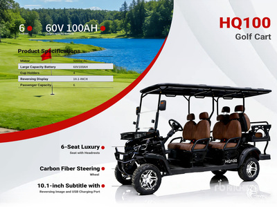 2026 HQ100 Electric Black Six-Seater Wózek golfowy (Unused)