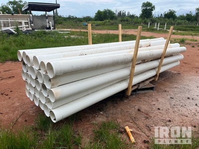Quantity of (28) 6" Contech A200 dual wall drainage pipe 13 foot length Pipe (Unused)