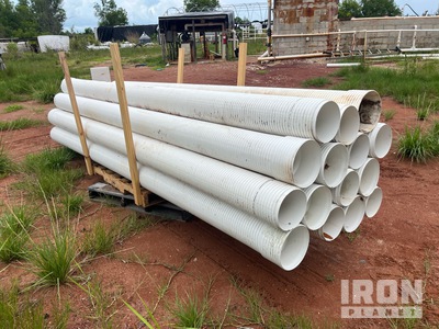 Quantity of (15) 8" Contech A200 dual wall drainage pipe 13 foot length Pipe (Unused)