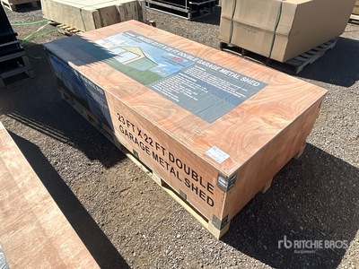 2026 AGR MS2322 23 ft x 22 ft Double Garage Metal w/ Vertical Roof Panels Storage Building (Unused)