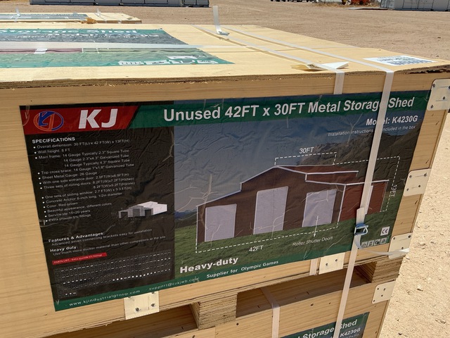 KJ K4230G Metal Storage Shed - Unused