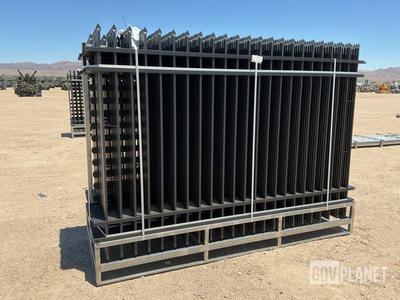 (30) Pieces of Galvanized Steel Garden/Public Space Fence w/(31) Post Connectors