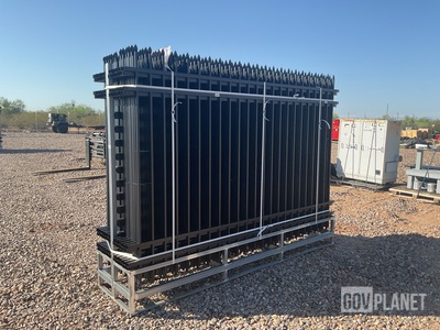 (24) Pieces of KJ Powder Coated Steel Fence w/(25) Post Connectors - Unused