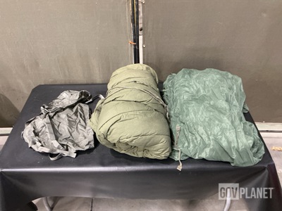 (22) Insect Net Protectors, (21) Sleeping Bags, (38) Sacks & Assorted Items