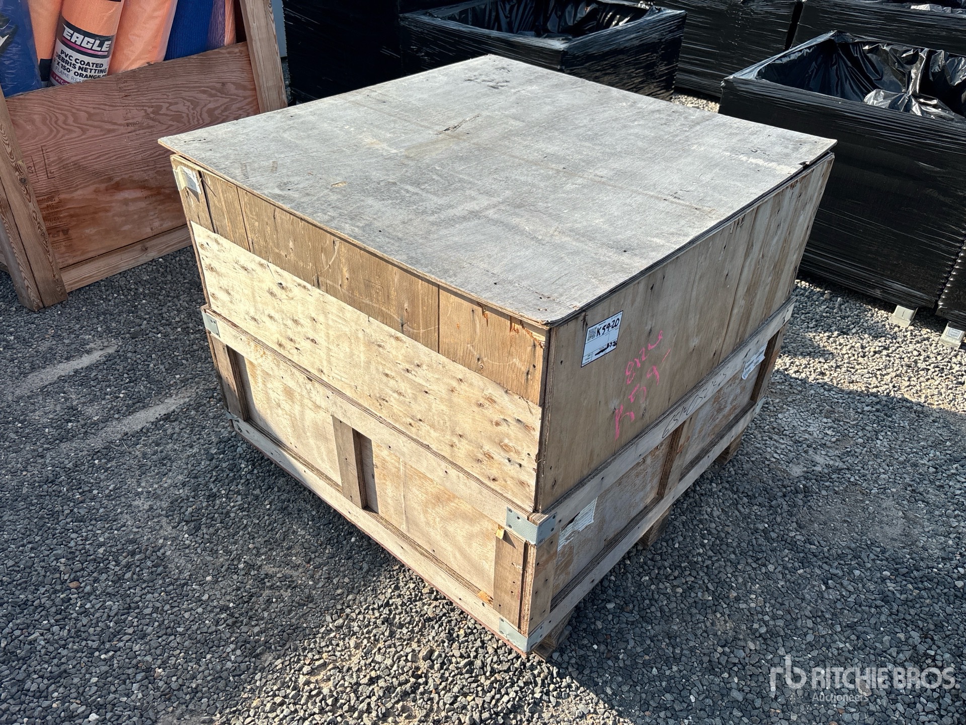 Crate of Tool boxes, wheel chocks, misc.
