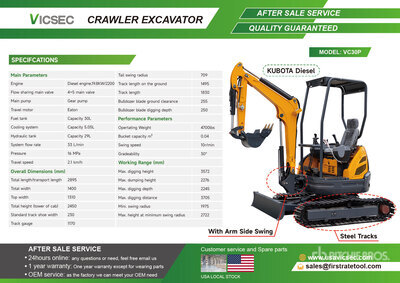 2026 VICSEC VC30P Mini Excavadora (Unused)