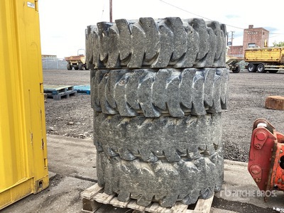 Quantity of (4) JCB 8.5 - 25 Rims / 13.00 - 24 Solid Tires