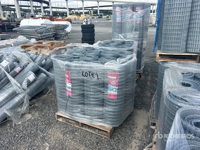 Quantity of (3) Pallets of 100 ft x 1 in x 2 in x 36 in Galvanized Welded Fence (Unused)