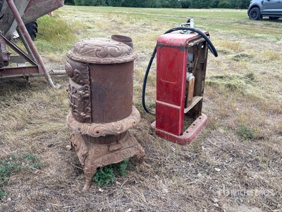 Antique Western Heater and Fuel Pump Antiques