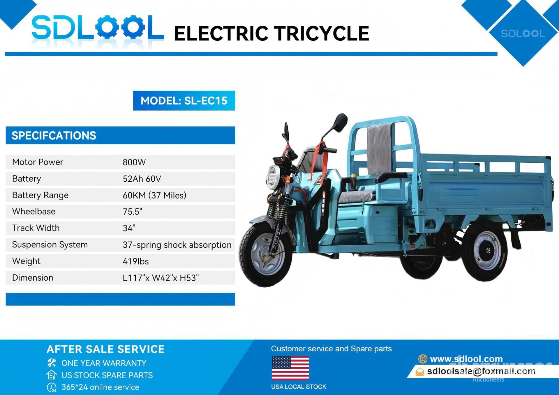 2026 SDLOOL SL-EC15 Electric Trike (Unused)