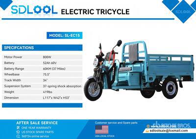 2026 SDLOOL SL-EC15 Electric Trike (Unused)