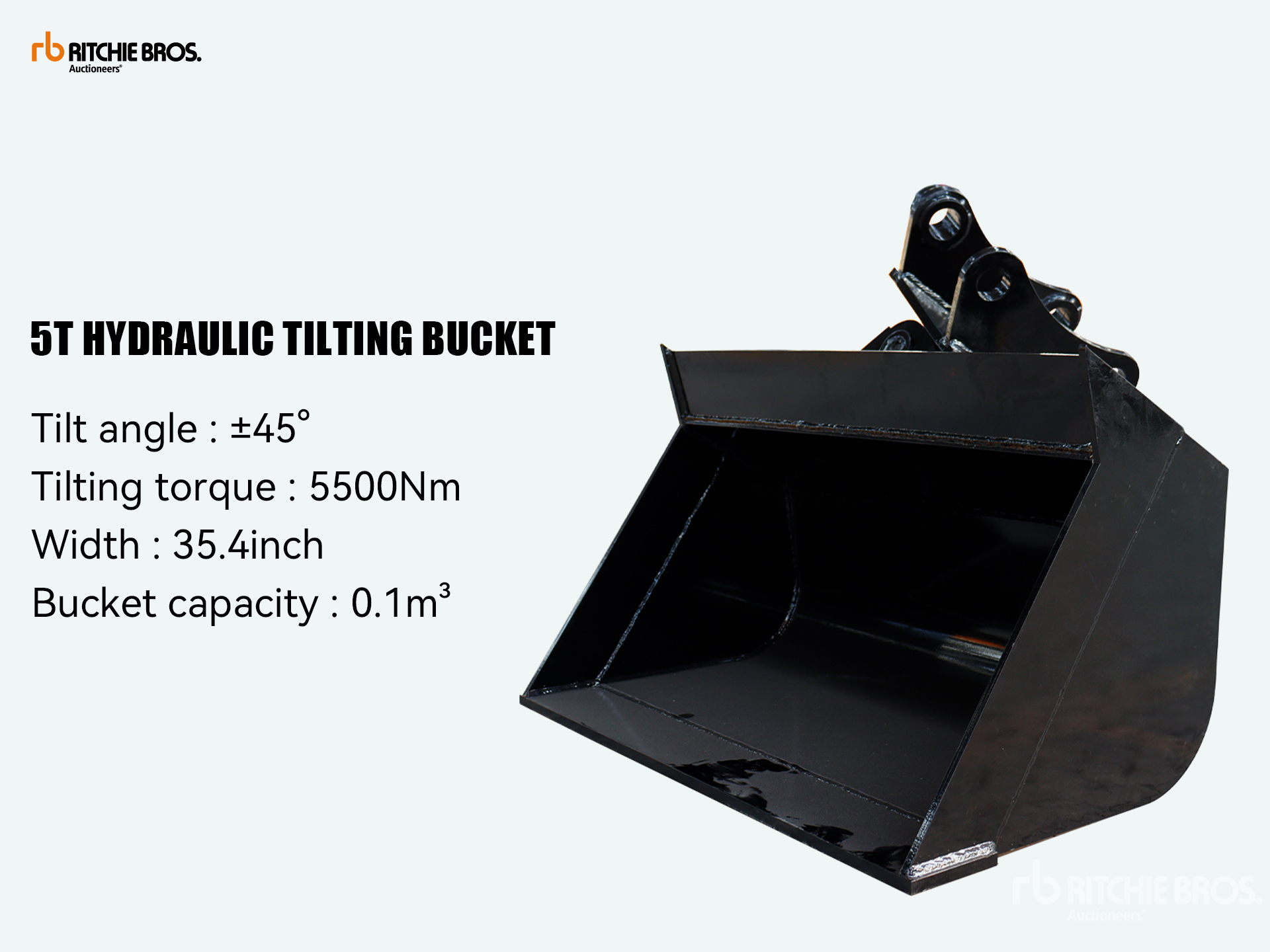 2026 GIYI GY-3TB 36 in Tilting Excavator Bucket - Fits Cat 3 - 5 ton (Unused)