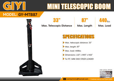 2026 GIYI GY-MTB87 87 in Mini Skid Steer Telescopic Boom Varios implementos minicargadora (Unused)