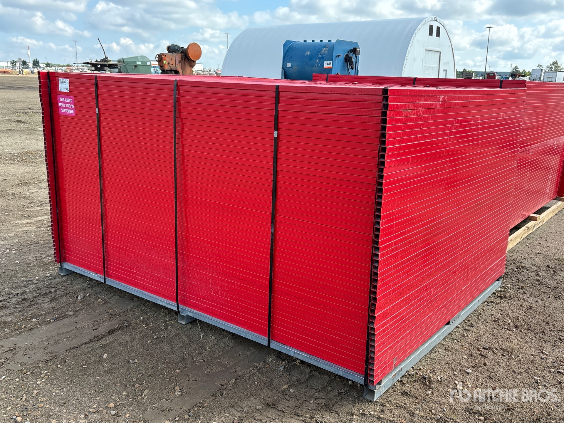 Quantity of (46) 7 ft 6 in x 6 ft Powder Coated Site Fence
