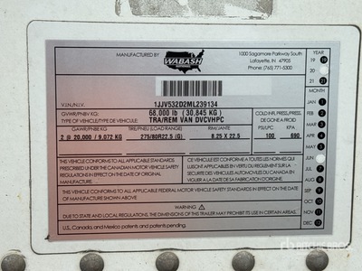 2021 Wabash DVCVHPC 53 ft x 102 in T/A Przyczepa furgon