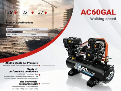 2026 AC60GAL Skid-Mounted 60 gal Air Compressor (Unused)