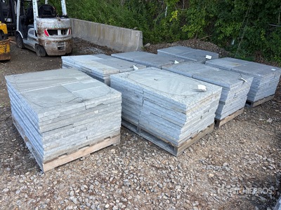 Quantity of (7) Pallets of Bluestone Landscaping Paver Stone (Unused)