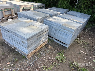 Quantity of (7) Pallets of Bluestone Landscaping Paver Stone (Unused)