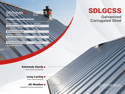 Quantity of (50) 2026 SDLGCSS Galvanized Corrugated Steel Panels Divers - Matériaux de construction (Unused)