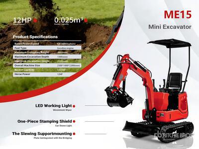 2026 ME15 Mini Excavator (Unused)