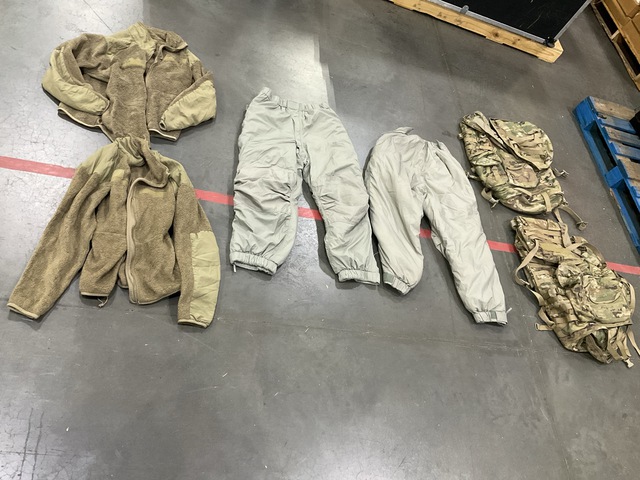 (25) Pairs of Cold Weather Trousers, (13) Cold Weather Jackets & Assorted Items (25) Pairs of Cold Weather Trousers, (13) Cold Weather Jackets & Assorted Items