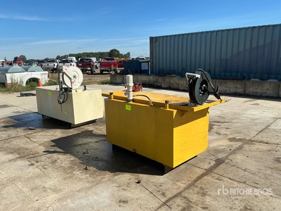 Quantity of (2) 1135 L oil tank with pneumatic pump and hose reel Tank