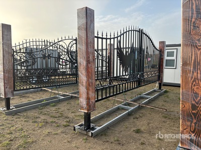 2026 EG EarthyGrounds EG-T20-ED 20 ft Steel Timber Post Portail d'entrée (Unused)