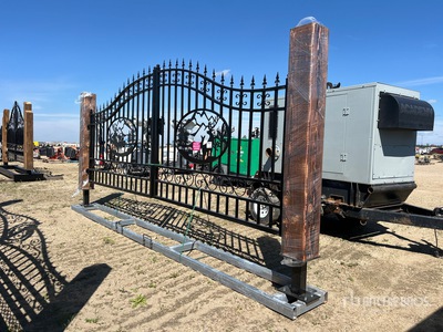 2026 EG EarthyGrounds EG-T20-DM 20 ft x 7 ft 6 in Steel Timber Post Brama wjazdowa (Unused)