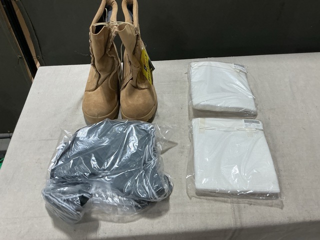 (18) Pairs of Cold Weather Boots, (125) Flyers Undershirts & Assorted Items (18) Pairs of Cold Weather Boots, (125) Flyers Undershirts & Assorted Items