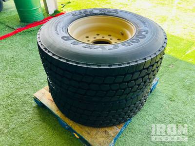 Quantity (2) Goodyear 425/65R22.5 Super Single Floater Rims & Tires