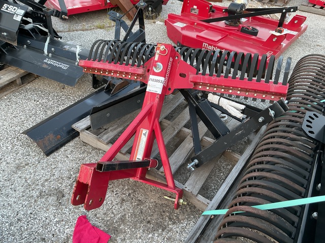 Quantity of (1) Mahindra 3-Point Rear Blade & (1) Rake Attachment (Unused)