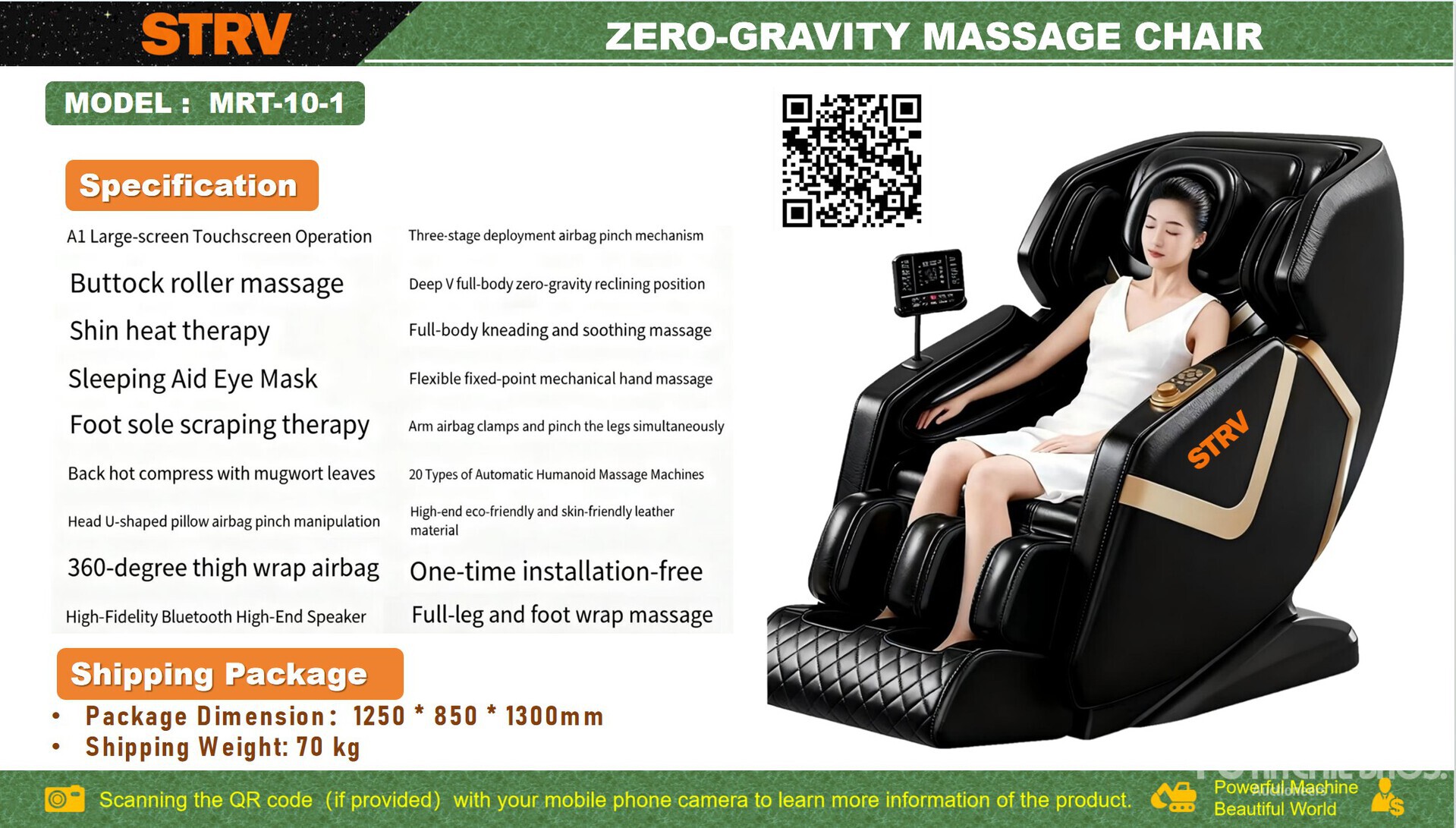 2026 STARVOX MRT-10-1 Dark Brown Zero-Gravity Massage Chair (Unused)
