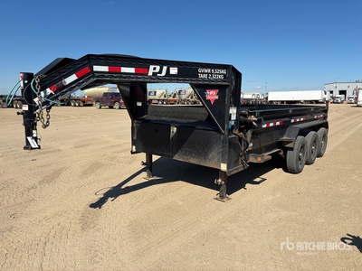 2022 PJ Trailers 16 ft Tri/A Gooseneck Dump Utility Trailer