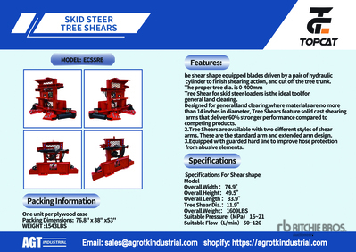2026 Top Cat ECSSRB Skid Steer Tree Shear (Unused)