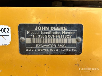 2017 John Deere 350G Tracked Excavator