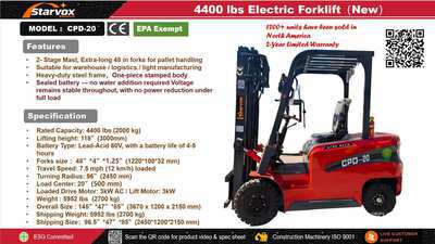 2026 STARVOX CPD-20 Montacargas Electrico (Sin Usar) / Electric Forklift (Unused)