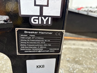 2026 GIYI GY-P680 62 in Skid Steer Breaker (Unused)