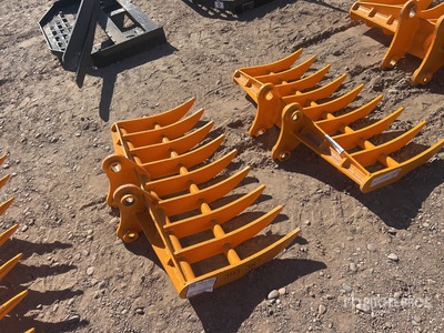 2026 GIYI 38 in Excavator Rake - Fits Cat 303 (Unused)