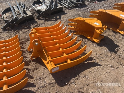 2026 GIYI 45 in Excavator Rake - Fits Cat 307 (Unused)