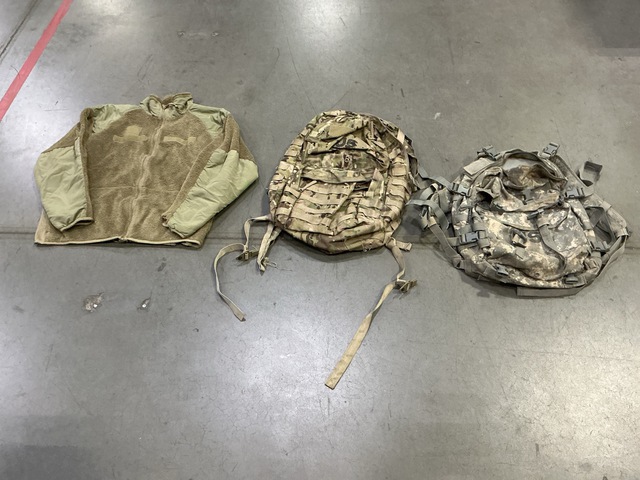 (16) Assault Packs, (9) Medium Rucksacks, (15) Jackets & Assorted Items